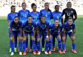 Camisa azul, calção branco e meias azuis; Selecao Feminina Brasileira Conquista O Ouro Nos Jogos Panamericanos Conmebol