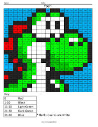Yoshi Basic Multiplication Coloring Squared Alphabet Coloring Pages Addition Coloring Worksheet Math Coloring