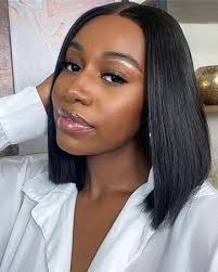 Amazon.com : YMYHAIR Straight Black Bob Wig Human Hair Pre Plucked 5x8 Wear  and Go Glueless Wigs Bob Pre Cut Frontal HD Lace Closure Wigs Human Hair ...