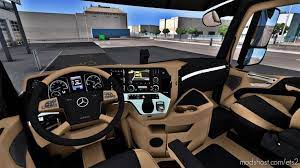 Mercedes Actros Mp4 Beige Dark Grey Interior 1 39 Mod For Euro Truck Simulator 2 At Modshost Mercedes Actros Mp4 Beige Gray Interior Dark Grey Mercedes