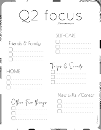 Write Down Q2 Plans And Goals And Stay Focused Free Worksheet In 2020 How To Plan Planner Pages Free Printables