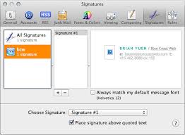 Create one or more signatures for use with apple mail, and then switch between them as needed. Creating Complex Html Email Signatures In Mail App For Mac Osx Lion Blue Coast Web