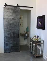 Contemporary Zinc Barn Door Custom Made By Patinayard Com Pure Zinc Sheets Laminated Over A Cus Contemporary Barn Interior Barn Doors Modern Sliding Barn Door