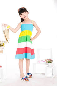 Aliexpress Com Buy Free Shipping Girls Summer Dresses For Kids Wear Striped Colorful Dresses K0386 Girls Beach Dress Girls Striped Dress Girls Dresses Summer