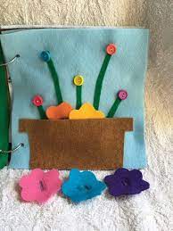 Felt Quiet Book Page Button Flowers Etsy Felt Quiet Books Quiet Book Patterns Quiet Book Templates