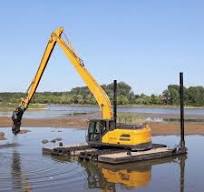 Amphibious Excavator with Custom Attachments River Dredging Submersible Pump