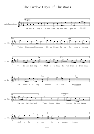 The Twelve Days Of Christmas Trumpet Sheet Music Clarinet Sheet Music Christmas Sheet Music