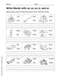 Write Words With Ar Or Ur Ir And Er Worksheet Phonics Worksheets Free Phonics Free Phonics Worksheets