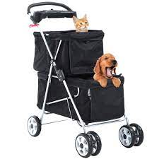 Double Dog Stroller Pet Stroller Cat Stroller For Small Medium Dogs Cats 2 Doggie Puppy Or Two Kitt Dog Stroller Pet Stroller Cat Stroller