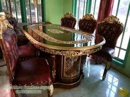 Mendesain set meja makan dengan konsep minimalis modern yang lebih elegan akan lebih baik dan juga menambah kehangatan keluarga di. Meja Makan Jati Mewah Minimalis Ukiran Putushima Furniture