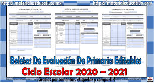 En ese sentido, los alumnos y padres de familia que tengan acceso a internet, podrán revisar la evaluación del primer periodo, que estará plasmada en la boleta de calificaciones. Boletas De Evaluacion De Primaria Editables Como Apoyo Para El Ciclo Escolar 2020 2021 Material Educativo