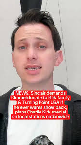 NEWS: Sinclair is demanding Jimmy Kimmel donate to the Kirk family and  Turning Point USA if he ever wants his show back