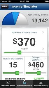 use the amway income simulator to answer questions about