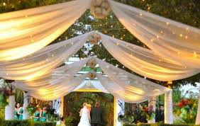 Soft and airy, this wedding backdrop definitely doesn't look homemade. Home Decor Ideas Budget Wedding Decoration Ideas At Home