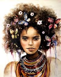 Female Empowerment Art Print Drawing Love Portrait Artwork Claudia Tremblay Woman Butterflies And Flowers Black Women Art Empowerment Art Female Art