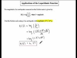 The moment magnitude scale is the favored method of measuring earthquake magnitudes. Application Involving Logarithmic Functions Example 2 Earthquakes Youtube