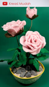 Felt Pink Roses Bunga Mawar Pink Kain Flanel