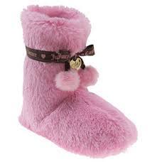 Juicy Couture Plush Slipper Boot Pink Boots Slipper Boots Juicy Couture