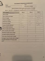 1) define the following terms: Solved Trial 1 Trial 3 Acid Base Titration Worksheet Name Chegg Com