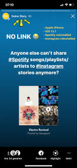 Instagram that notifies you using your direct messages or email address. Link Missing When Sharing Song To Instagram Storie The Spotify Community