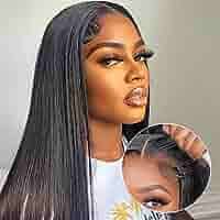 FACMOOD Real Wear and Go Glueless Wig Human Hair Straight, 6x4 Pre-Cut Lace  Ready to Go Glueless Wigs Pre-Plucked, HD Transparent No Glue Lace Front  Closure Wigs for Women 200% Density 26 inch : Beauty & Personal Care