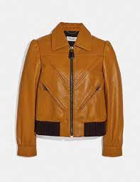 Leather Tailored Bomber Jacket With Piecing Vintage Military Jacket Bomber Jacket Jackets