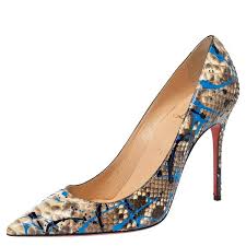 Christian Louboutin Multicolor Paint Splatter Python So Kate Pumps Size 38 5 Christian Louboutin Tlc