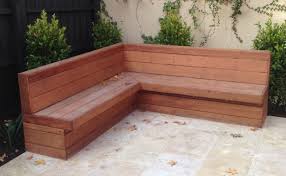 Merbau Clad Bench Seat With Backrest Patio Benches Seating Outdoor Bench Seating Outdoor Corner Bench