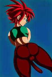 ass back balls big ass big penis dragon ball dragon ball  xenoverse femboy glans looking at viewer looking back male male only  original character penis red hair red pants