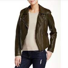 Rachel Rachel Roy Faux Leather Jacket Loden Faux Leather Moto Jacket Leather Jacket Jackets