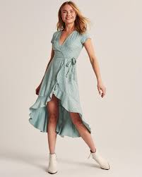 Womens Short Sleeve Ruffle Hem Midi Dress Womens New Arrivals Abercrombie Com In 2020 Midi Short Sleeve Dress Midi Dress Dresses