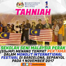 Sukan kejayaan malaysia dalam pelbagai arena sukan telah banyak menaikkan nama negara di persada dunia. Kpm No Twitter Tahniah Sekolah Seni Malaysia Perak Kejayaan Peringkat Antarabangsa Yang Membanggakan Kejayaan Sekolah