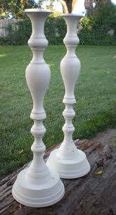 Tall Candle Holders Candlesticks Off White By Abackyardcreation Tall Candle Holders Diy Tall Candle Holders Candle Holders