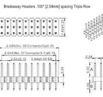 3x10 pin Snappable Header .1"sp