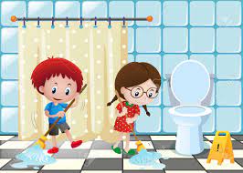 When autocomplete results are available use up and down arrows to review and enter to select. Boy And Girl Cleaning The Bathroom Illustration Royalty Free Cliparts Vectors And Stock Illustration Image 80241776