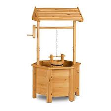 Relaxdays Dekobrunnen Garten Holz Rolle Eimer Hxbxt 82 X 47 X 41 Cm Zierbrunnen Gartendeko Holzbrunnen Natur Garten Garten Deko Brunnen Garten Eimer