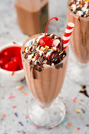 Using a teaspoon drizzle half of the syrup of your choice (if using) down the inside of each glass and divide the milkshake between the glasses. Chocolate Milkshake Thick And Rich Sugar And Soul