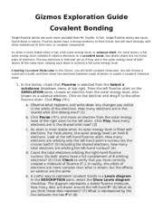 Observe the effect of gaining and losing electrons on charge, and rearrange the atoms to represent the molecular structure. Student Exploration Covalent Bonds Answer Key Activity A