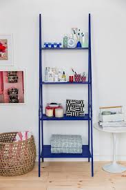 A Colorful Bathroom Shelving Organizer Blue Bathroom Interior Simple Bathroom Decor Blue Shelves