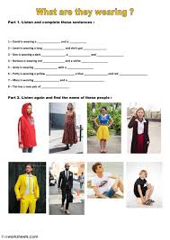 The Clothes Interactive And Downloadable Worksheet You Can Do The Exercises English As A Second Language Clothes Worksheet English As A Second Language Esl