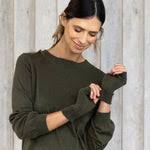 Cotton Cashmere Hand Warmers in Olive