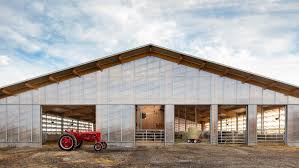A usually large building for the storage of farm products or feed and usually for the housing of farm animals or farm equipment. La Shed Architecture Creates Translucent Barn In Quebec