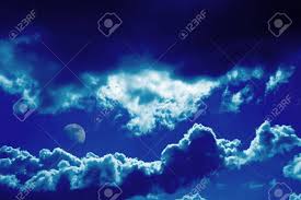 Blue sky background and white clouds soft focus, and copy space. Dramatic Dark Blue Clouds And Moon Background Stock Photo Picture And Royalty Free Image Image 13392393