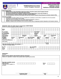 Cuti dapat diambil karena beberapa alasan seperti cuti karena sakit, cuti melahirkan atau cuti untuk liburan. Cuti Khas Uitm Fill Online Printable Fillable Blank Pdffiller