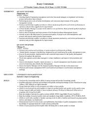 Quality Engineer Resume Samples Velvet Jobs