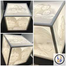 3d Printed Custom Lithophane Cube 4 Of Your Photos Socket Etsy Prints Print Gifts Great Christmas Gifts