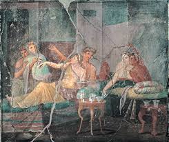 Scene De Banquet Fresque 35 45 Apr J C Maison Des Chastes Amants Pompei Dans L Eneide De Virgile Illustree Par Les Fresques Muurschildering Archeologie