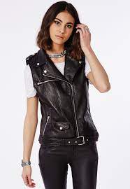 Missguided Sleeveless Faux Leather Gilet Black Women S Coats Jackets Leather Fashion