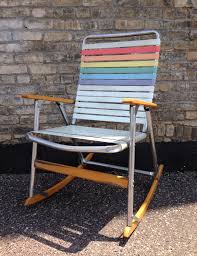 Off Our Vinyl Strap Rocker Outdoor Chairs Mid Century Chair Outdoor Decor