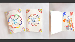 Easy holi card making tutorial is given in the video. Quick And Easy To Make Card Idea For Holi Holi Greeting Card